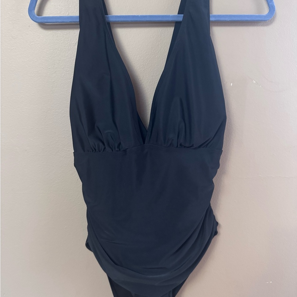 NWOT SHEIN Curve Ruched V-Neck One-Piece Swimsuit
